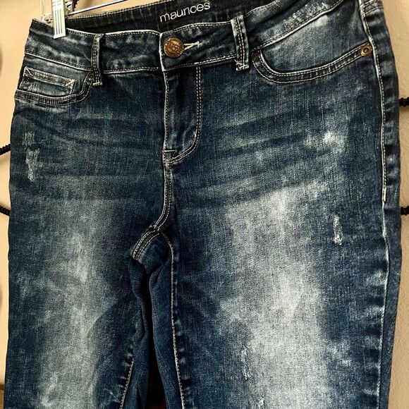 Maurices Women's Boulder Wash Distressed Skinny Mid-rise Jeans Size M - Picture 3 of 13